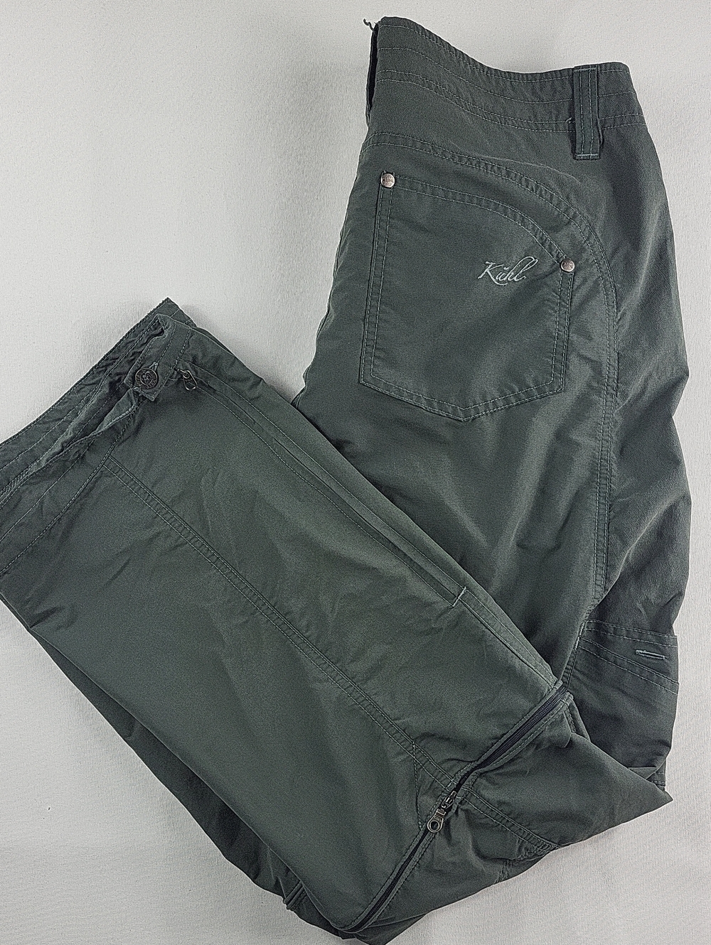 Kuhl Women's Green Cargo Convertable Hiking Pants Size 10